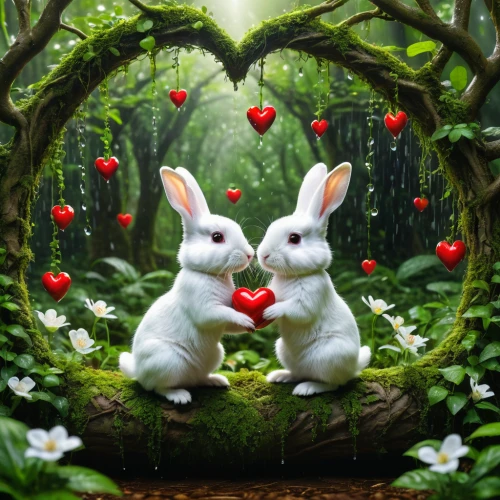 rabbits and hares,rabbit family,rabbits,easter rabbits,bunnies,a heart for animals,hares,nature love,easter background,heart background,white rabbit,cute animals,white bunny,couple in love,european rabbit,female hares,love couple,heart shape frame,cottontail,two hearts,Photography,General,Natural