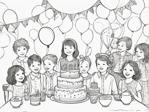 birthday party,coloring page,birthday template,clipart cake,sweet-sixteen,sweet sixteen,coloring pages,children's birthday,kids illustration,coloring pages kids,anniversary,sixteen,birthdays,birthday,kids party,birthday banner background,birthday invitation template,sweet 16,birthday greeting,wedding anniversary,Illustration,Black and White,Black and White 02
