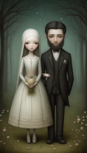 wedding couple,bride and groom,wedding invitation,bridegroom,silver wedding,wedding photo,man and wife,dead bride,gothic portrait,just married,marriage,bridal clothing,couple boy and girl owl,engagement,newlyweds,golden weddings,matrimony,mr and mrs,young couple,dowries,Illustration,Abstract Fantasy,Abstract Fantasy 06