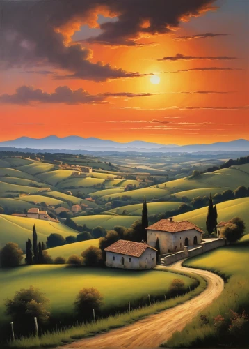 rural landscape,tuscany,tuscan,home landscape,campagna,farm landscape,italian painter,landscape,panoramic landscape,tramonto,landscape background,high landscape,landscape red,landscapes,volterra,evening atmosphere,landscape nature,purple landscape,natural landscape,carol colman,Art,Classical Oil Painting,Classical Oil Painting 26