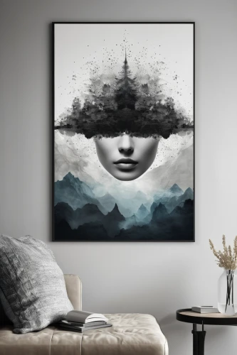 boho art,water lotus,hanging moon,wall art,lago grey,wall decor,moonflower,lunar landscape,earth rise,raincloud,abstract artwork,art painting,moon and star background,moon in the clouds,underwater landscape,silhouette art,water scape,abstract painting,floating island,cloud shape frame,Photography,Black and white photography,Black and White Photography 07