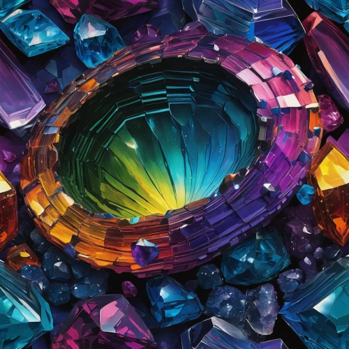bismuth,gemstones,bismuth crystal,colorful glass,gemstone,colored stones,fluorite,rock crystal,precious stones,crystals,crystal structure,semi precious stones,minerals,purpurite,faceted diamond,crystalline,mineral,colorful ring,semi precious stone,prismatic,Conceptual Art,Sci-Fi,Sci-Fi 08
