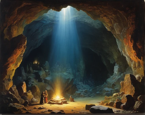 empty tomb,the pillar of light,cave church,pit cave,cave tour,grotto,lava tube,cave,the limestone cave entrance,the eternal flame,beam of light,benediction of god the father,caving,speleothem,fourth advent,birth of christ,second advent,third advent,divine healing energy,the star of bethlehem,Art,Classical Oil Painting,Classical Oil Painting 09