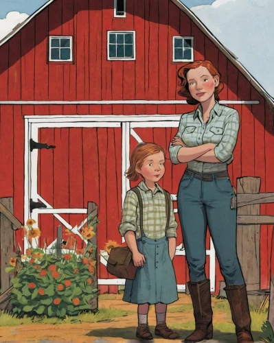 red barn,piglet barn,heidi country,arrowroot family,farm girl,american gothic,farmstead,farm set,a collection of short stories for children,the farm,roumbaler straw,red hen,farmer,farm background,hay farm,farm animals,farmers,gable field,the country,square dance,Illustration,Vector,Vector 04