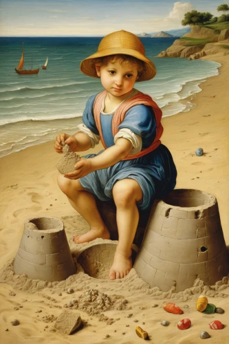 bouguereau,emile vernon,sand bucket,child with a book,beach landscape,building sand castles,sandcastle,girl with cereal bowl,sand castle,bougereau,italian painter,picnic basket,child portrait,child playing,playing in the sand,woman holding pie,sea landscape,girl with bread-and-butter,picnic boat,woman at the well,Art,Classical Oil Painting,Classical Oil Painting 21