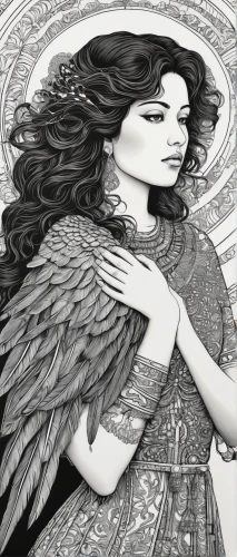 angel line art,black angel,archangel,angel wings,angel wing,baroque angel,the archangel,uriel,angel girl,angel,angelology,dark angel,harpy,stone angel,vintage angel,winged heart,business angel,dove of peace,winged,fallen angel,Illustration,Black and White,Black and White 16