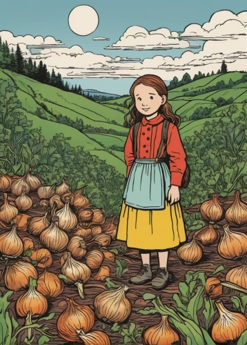 girl picking apples,pumpkin patch,autumn pumpkins,potato field,pumpkin autumn,acorns,picking vegetables in early spring,arrowroot family,autumn icon,onion bulbs,a collection of short stories for children,kate greenaway,ground cherry,autumn chores,book illustration,chestnut forest,autumn idyll,striped pumpkins,to collect chestnuts,autumn colouring,Illustration,Vector,Vector 11