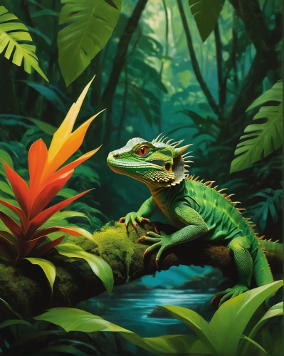 tropical animals,frog background,emerald lizard,amphibians,green iguana,tropical jungle,south american alligators,amphibian,tropical greens,tree frogs,iguanidae,green frog,lizards,crocodilian reptile,eastern water dragon,tropics,reptiles,phyllobates,full hd wallpaper,little crocodile,Conceptual Art,Daily,Daily 12