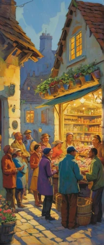 the market,fruit market,market,vegetable market,vendors,large market,marketplace,farmer's market,souk,grocer,farmers market,village shop,covered market,market place,village life,greengrocer,grand bazaar,street scene,medieval market,spice market,Conceptual Art,Fantasy,Fantasy 07