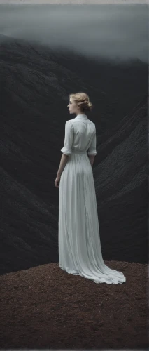 conceptual photography,girl on the dune,dead bride,girl in a long dress,desolation,photomanipulation,overskirt,white winter dress,cinder cone,of mourning,laundress,transience,sleepwalker,lover's grief,isolated,half-mourning,white lady,still transience of life,depressed woman,girl in a long dress from the back,Photography,Documentary Photography,Documentary Photography 30