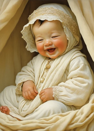 baby laughing,christ child,baby jesus,infant,room newborn,baby smile,the manger,newborn baby,jesus child,birth of jesus,newborn,swaddle,birth of christ,bouguereau,baby room,infant bed,baby crying,child portrait,cute baby,nativity,Illustration,Retro,Retro 07