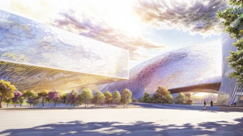 futuristic art museum,futuristic architecture,futuristic landscape,epcot center,solar cell base,sky space concept,soumaya museum,honeycomb structure,epcot ball,shanghai disney,epcot spaceship earth,flower dome,musical dome,archidaily,tempodrom,disney concert hall,disney hall,concept art,3d rendering,render