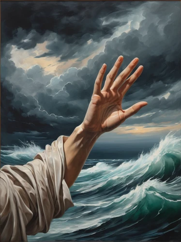 god of the sea,praying hands,arms outstretched,moses,sea storm,bow wave,sea god,oil painting on canvas,el mar,hand digital painting,church painting,poseidon,almighty god,poseidon god face,rogue wave,man at the sea,oil on canvas,the wind from the sea,man praying,benediction of god the father,Conceptual Art,Fantasy,Fantasy 23