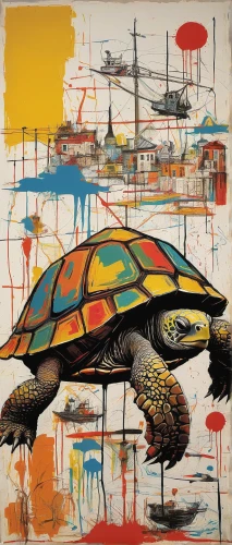 painted turtle,trachemys,terrapin,tortoise,turtle pattern,trachemys scripta,turtle,map turtle,land turtle,turtles,tortoises,loggerhead turtle,common map turtle,red eared slider,glass painting,sea turtle,water turtle,pond turtle,galápagos tortoise,green turtle,Art,Artistic Painting,Artistic Painting 51