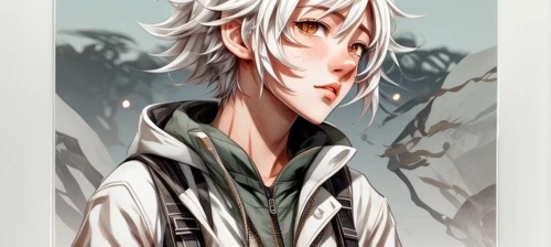 male elf,snowdrop,killua hunter x,birch,elven,pine,tilia,killua,ginko,newt,tiber riven,anchovy,forest background,white feather,white blossom,sycamore,portrait background,forest man,anime boy,dandelion