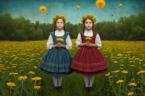 twin flowers,field of flowers,sewing pattern girls,yellow daisies,meadow play,two girls,dandelion field,meadow flowers,corn poppies,dandelion meadow,buttercups,meadow daisy,flying dandelions,flowers field,field flowers,sunflower lace background,flower meadow,blooming field,little girls,blue daisies,Photography,Documentary Photography,Documentary Photography 29