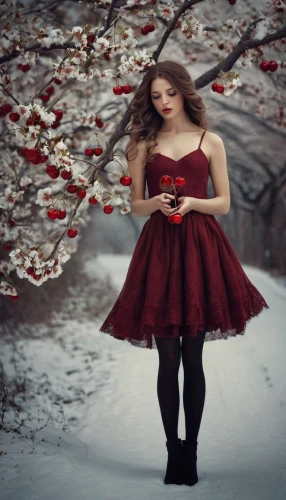 winter dress,red riding hood,winter cherry,little red riding hood,girl in red dress,red coat,red snowflake,red tunic,lady in red,winter background,winter rose,red petals,man in red dress,red bow,ballerina in the woods,winter dream,shades of red,red gown,snow cherry,winter magic,Photography,Artistic Photography,Artistic Photography 14