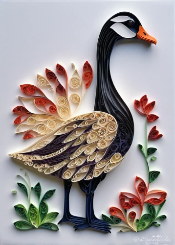 ornamental duck,an ornamental bird,ornamental bird,flower and bird illustration,decoration bird,paper art,phoenix rooster,bird painting,seasonal autumn decoration,bird illustration,glass painting,decorative rubber stamp,pheasant,cayuga duck,autumn icon,st martin's day goose,prince of wales feathers,bird pattern,aquatic bird,landfowl,Unique,Paper Cuts,Paper Cuts 09