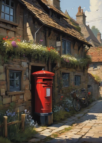 letter box,post box,newspaper box,medieval street,robin hood's bay,postbox,england,village shop,parcel post,mail box,village life,crooked house,the pub,courier box,cobble,flower delivery,parcel mail,old town,medieval town,country cottage,Conceptual Art,Sci-Fi,Sci-Fi 01