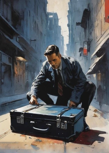 suitcase,courier box,briefcase,shoeshine boy,accordion player,itinerant musician,rear window,man with a computer,organist,attache case,old suitcase,street artist,bellboy,courier,jazz pianist,delivering,luggage,waste collector,game illustration,frank sinatra,Illustration,Paper based,Paper Based 05