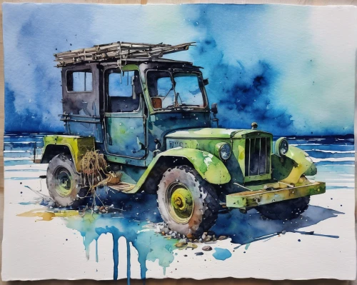 watercolour,tractor,water color,watercolor sketch,watercolor painting,land rover series,watercolor,watercolor paint,unimog,old tractor,gaz-53,watercolour frame,artillery tractor,magirus,watercolor blue,beach buggy,land-rover,old vehicle,watercolor frame,kamaz,Conceptual Art,Graffiti Art,Graffiti Art 02