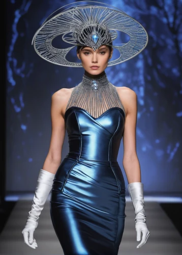 blue enchantress,haute couture,mazarine blue,ice queen,the hat of the woman,asian conical hat,headpiece,suit of the snow maiden,fashion doll,mazarine blue butterfly,fashion design,feather headdress,the hat-female,sapphire,bridal clothing,art deco woman,headdress,dress form,ladies hat,evening dress,Photography,Fashion Photography,Fashion Photography 22
