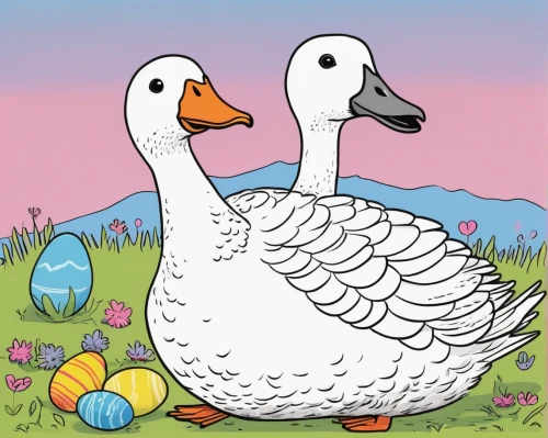 easter goose,gooseander,cayuga duck,retro easter card,easter card,st martin's day goose,coloring pages,greylag goose,young goose,goose eggs,snow goose,a pair of geese,coloring page,ornamental duck,greylag geese,children's background,female duck,cygnet,coloring pages kids,seaduck,Illustration,Children,Children 06