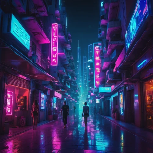 cyberpunk,shanghai,hong kong,kowloon,taipei,tokyo city,neon lights,colorful city,tokyo,vapor,shinjuku,hanoi,hk,bangkok,neon arrows,neon light,neon,neon ghosts,fantasy city,ultraviolet,Conceptual Art,Sci-Fi,Sci-Fi 26