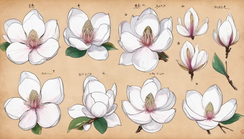 magnolias,flowers png,magnolia × soulangeana,illustration of the flowers,magnolia flowers,magnoliengewaechs,galanthus,yulan magnolia,easter lilies,white magnolia,tulip magnolia,tulip white,calochortus,wood anemones,tulips magnolia,flower drawing,lilies,snowdrop anemones,cyclamen,crocuses,Unique,Design,Character Design