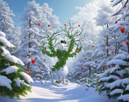 christmas snowy background,snow tree,fir tree decorations,mistletoe berries,snowy tree,seasonal tree,mistletoe,snowflake background,christmasbackground,christmas landscape,christmas background,christmas balls background,winter background,snow scene,knitted christmas background,christmas wallpaper,fir tree ball,tree decorations,christmas snowflake banner,hanging elves,Unique,3D,3D Character