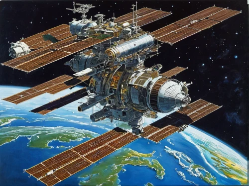 earth station,iss,satellite express,satellites,satellite,space station,cygnus,international space station,moon base alpha-1,module,soyuz,satellite imagery,constellation centaur,spacewalks,orbit insertion,lunar prospector,space probe,spacewalk,space craft,stations,Art,Classical Oil Painting,Classical Oil Painting 36