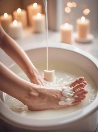 bath with milk,spa,bath oil,singing bowl massage,bathtub accessory,foot reflexology,health spa,pedicure,milk bath,reflexology,bath salt,spa items,bath accessories,day spa,body care,relaxing massage,bath,bathtub,foot massage,beauty treatment,Photography,General,Cinematic