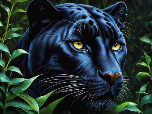 canis panther,panther,felidae,panthera leo,blue tiger,head of panther,wild cat,jaguar,black cat,oil painting on canvas,leopard's bane,black shepherd,big cat,zodiac sign leo,tiger png,wildcat,king of the jungle,oil painting,big cats,a tiger,Conceptual Art,Fantasy,Fantasy 30