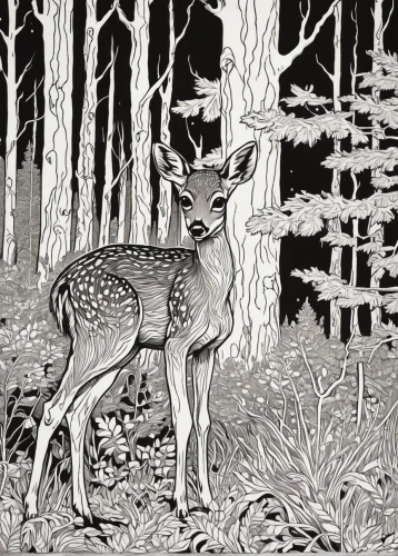 deer illustration,deer drawing,dotted deer,fawns,pere davids deer,young-deer,forest animal,fawn,woodcut,deer with cub,roe deer,deer in tears,deer,bambi,woodland animals,male deer,white-tailed deer,coloring page,young deer,forest animals,Illustration,Black and White,Black and White 19