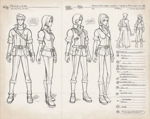 costume design,sewing pattern girls,concept art,wireframe graphics,character animation,fashion vector,retro paper doll,martial arts uniform,fashion design,women's clothing,protective clothing,proportions,police uniforms,paper dolls,comic character,breastplate,prosthetics,mono-line line art,lumberjack pattern,protective suit,Unique,Design,Character Design