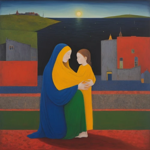 the annunciation,candlemas,holy family,jesus in the arms of mary,nativity,bethlehem,church painting,contemporary witnesses,carol colman,the magdalene,pietà,praying woman,the prophet mary,mother with child,the hands embrace,nativity scene,mother and child,nuns,the second sunday of advent,woman praying,Art,Artistic Painting,Artistic Painting 26