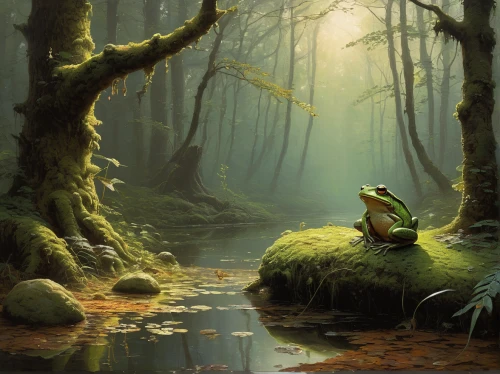 frog background,green frog,frog gathering,frog through,swampy landscape,giant frog,tree frogs,frog king,amphibian,frog figure,chorus frog,frog prince,swamp,woodland salamander,kawaii frogs,frog,water frog,amphibians,litoria fallax,running frog,Art,Classical Oil Painting,Classical Oil Painting 32