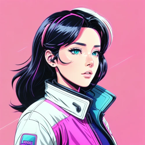 astronaut,vector girl,pink vector,80s,retro girl,80's design,dribbble,scifi,jacket,marina,spacesuit,pilot,kosmea,retro styled,retro woman,lady medic,space-suit,anaglyph,lunar,phone icon