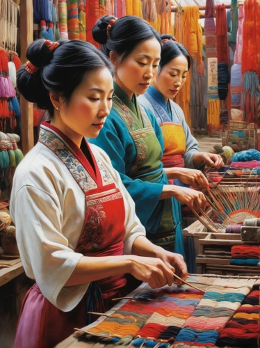 chinese art,oriental painting,weaving,korean culture,handicrafts,yunnan,meticulous painting,woven fabric,kimono fabric,fabric painting,basket weaver,knitting clothing,asian culture,traditional korean musical instruments,oriental,woodblock printing,guizhou,traditional patterns,traditional chinese musical instruments,hat manufacture,Conceptual Art,Oil color,Oil Color 09