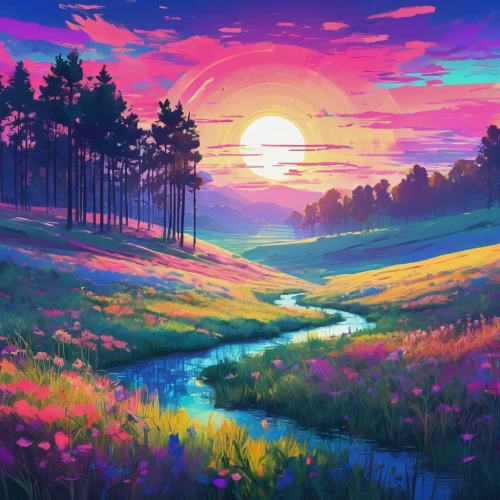 purple landscape,landscape background,colorful background,springtime background,nature landscape,meadow in pastel,blooming field,meadow landscape,fantasy landscape,spring background,dusk background,background colorful,dusk,summer background,world digital painting,purple wallpaper,landscape nature,high landscape,color fields,beautiful landscape,Conceptual Art,Daily,Daily 21