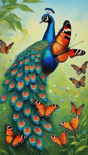 fairy peacock,peacock,peacock butterflies,male peacock,blue peacock,peacock butterfly,bird painting,mandarinfish,indigenous painting,khokhloma painting,aglais,meleagris gallopavo,ulysses butterfly,pachamama,peacock feathers,colorful birds,butterfly swimming,tropical butterfly,peacocks carnation,tucano-toco,Conceptual Art,Daily,Daily 10