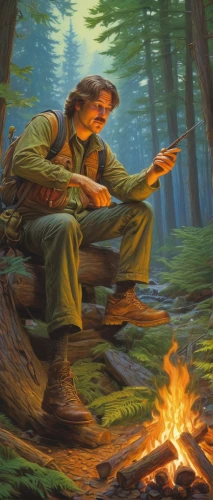 campfire,boy scouts of america,campfires,forest workers,boy scouts,woodsman,game illustration,bushcraft,painting technique,fire artist,guide book,free wilderness,scouts,aa,reading magnifying glass,romantic scene,cg artwork,man praying,camp fire,fire wood,Illustration,Realistic Fantasy,Realistic Fantasy 03
