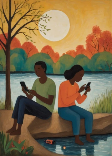 david bates,young couple,black couple,church painting,e-book readers,children studying,khokhloma painting,indigenous painting,oil on canvas,mobile devices,woman holding a smartphone,river of life project,people fishing,druid hill park,afro american girls,two people,as a couple,oil painting on canvas,mobile device,the tablet,Art,Artistic Painting,Artistic Painting 47