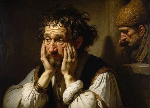 dornodo,self-portrait,narcissus of the poets,groseillier,jester,bougereau,crying man,narcissus,samaritan,worried,anguish,astonishment,a carpenter,winemaker,the listening,jew's harp,italian painter,man praying,artist portrait,worry-eater,Art,Classical Oil Painting,Classical Oil Painting 06