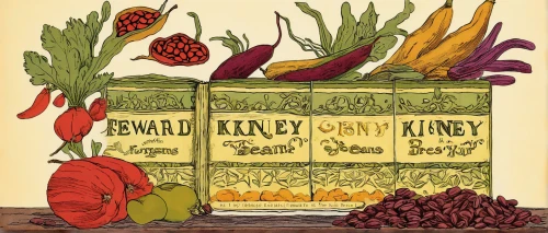 kidney beans,vintage farmer's market sign,seed stand,crate of vegetables,fruits and vegetables,vintage botanical,root vegetables,vintage illustration,greengrocer,picking vegetables in early spring,cooking book cover,market vegetables,natural foods,fruit vegetables,crate of fruit,nuts & seeds,vintage labels,culinary herbs,recipe book,root vegetable,Illustration,Retro,Retro 22