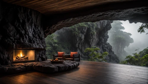 fire place,fireplace,fireplaces,cave on the water,great room,lava cave,livingroom,secluded,living room,sleeping room,house in mountains,hideaway,the cabin in the mountains,beautiful home,home cinema,cave,the living room of a photographer,log fire,sitting room,home landscape