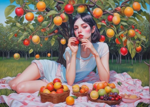 woman eating apple,girl picking apples,peach tree,laurel cherry,fruit tree,red apples,orchard,pluot,orange tree,orchards,apple tree,fruitful,persimmon tree,cherries,apple trees,summer fruit,bowl of fruit in rain,nectarines,basket of apples,fruit trees,Conceptual Art,Daily,Daily 15