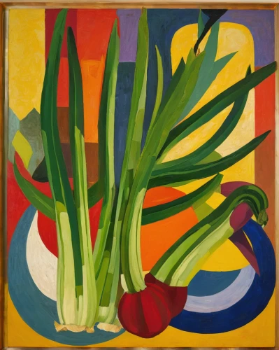 still life with onions,still life of spring,calçot,crudités,vegetables landscape,still-life,summer still-life,spring onions,floral composition,braque francais,jonquils,ikebana,still life,two tulips,tulips,fruit bowl,scallion,carol colman,spring onion,tulipa,Art,Artistic Painting,Artistic Painting 38