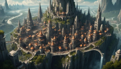 fantasy city,ancient city,fantasy landscape,fantasy world,knight village,castle of the corvin,fairy tale castle,mountain settlement,elves flight,new castle,knight's castle,imperial shores,water castle,3d fantasy,medieval town,arcanum,castel,aerial landscape,aurora village,hogwarts,Conceptual Art,Fantasy,Fantasy 01