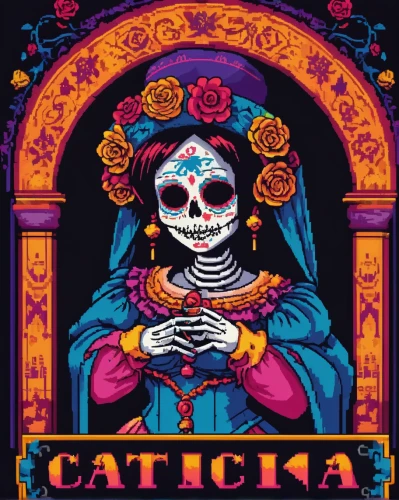 la calavera catrina,la catrina,catrina calavera,catrina,calaverita sugar,calavera,dia de los muertos,el dia de los muertos,cajeta,muerte,catacombs,day of the dead,rosa cantina,mexican calendar,calaca,cartagena,day of the dead icons,day of the dead frame,cd cover,matryoshka,Unique,Pixel,Pixel 04